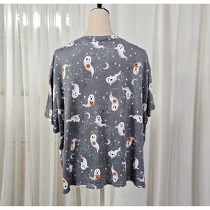 Way To Celebrate! Halloween Gray‎ Ghost Print T-Shirt Plus Size 3X